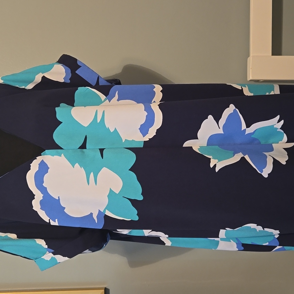 A New Day Navy and Teal Floral Mini Dress